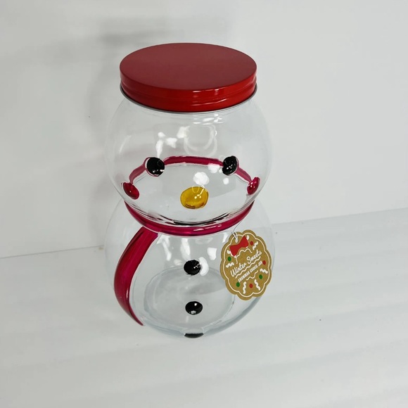 Sleigh Bell Bistro Winter Sweets Snowman Cookie Jar 4.2L (143.1 Oz.) New w/Tag - Picture 3 of 10